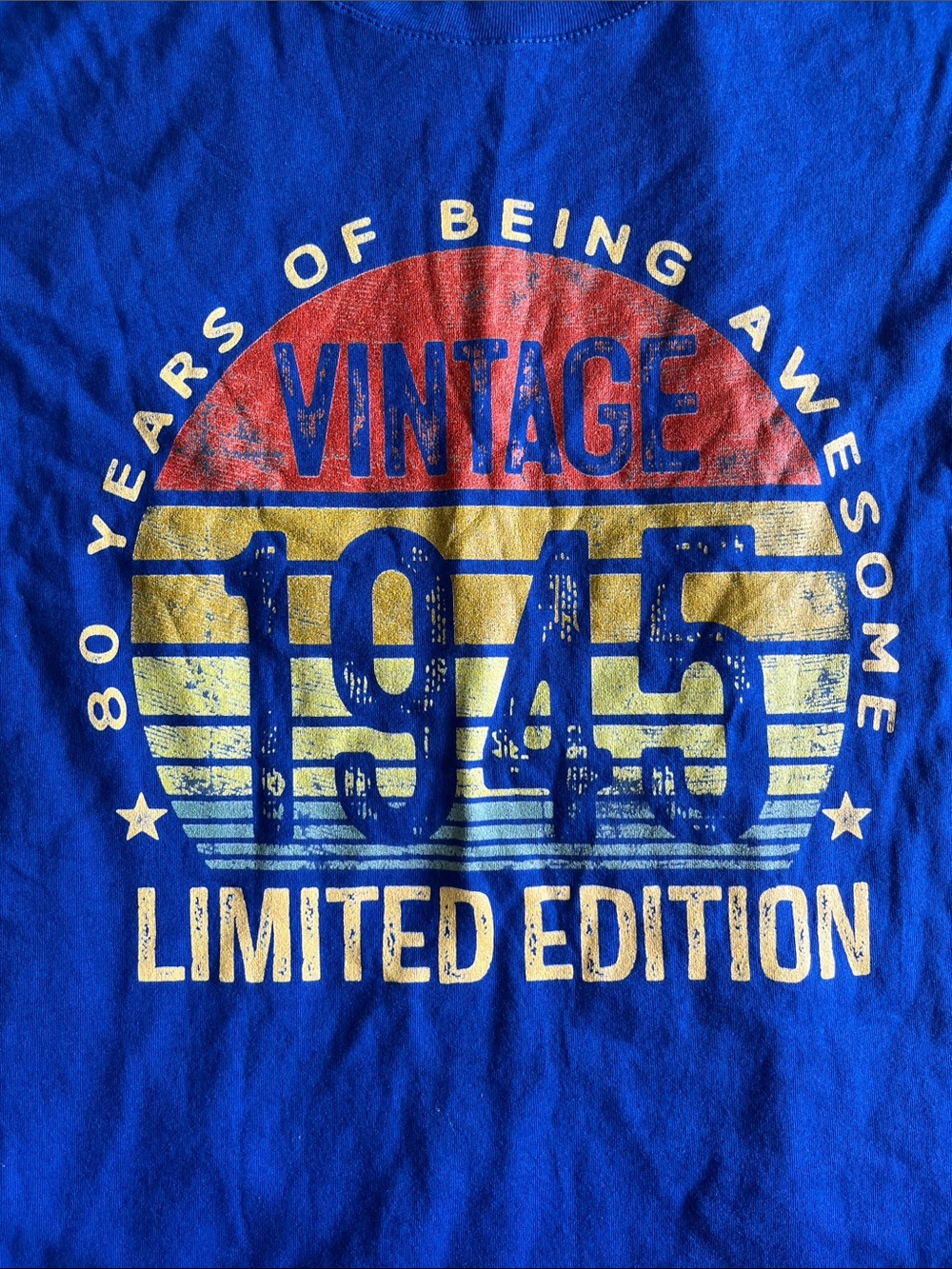 1945 Limited Edition Short Sleeve Tee - Blue, SIZE Large, NEW
